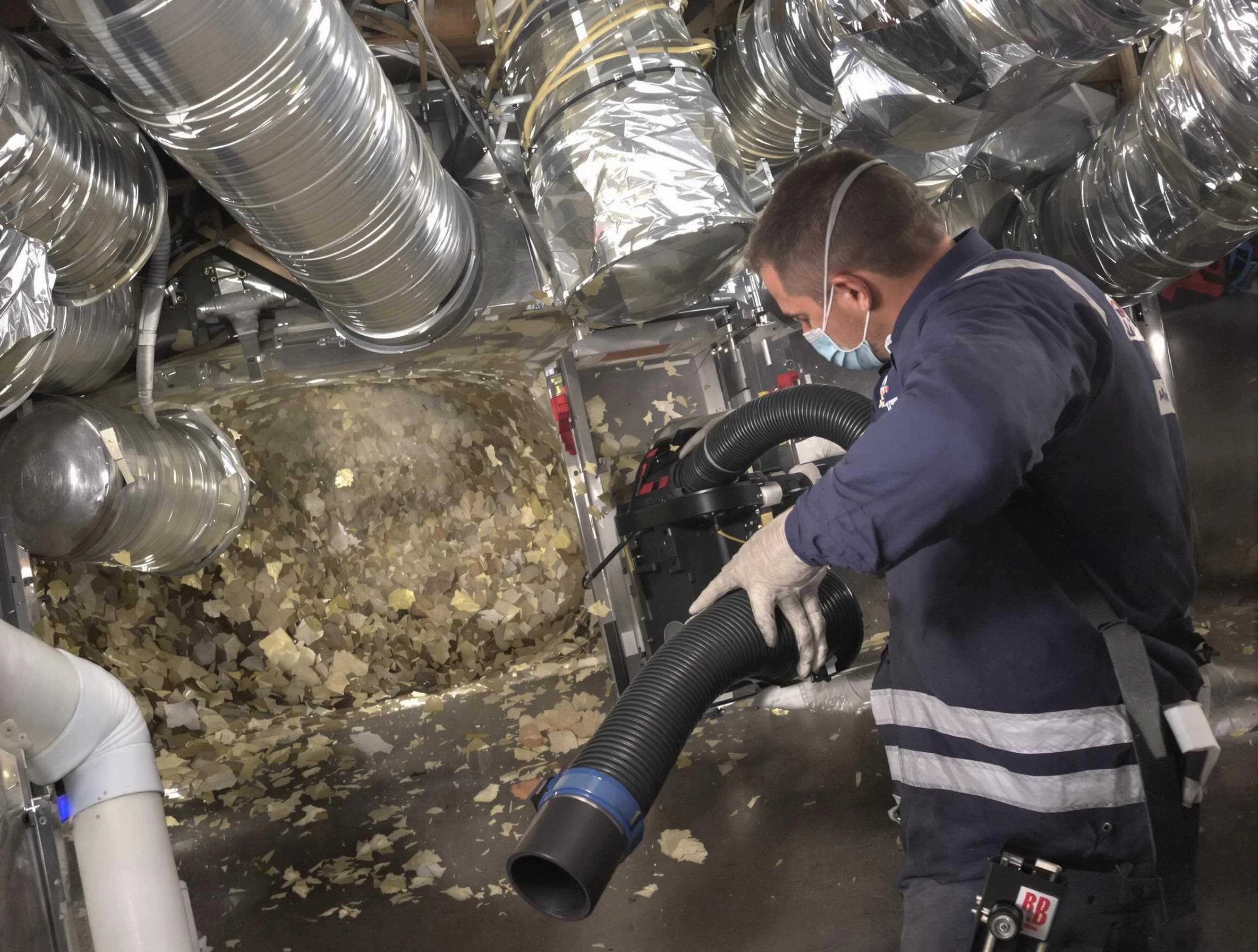 Millcreek Air Duct Cleaning specialist operating negative pressure cleaning equipment for thorough duct maintenance in Millcreek
