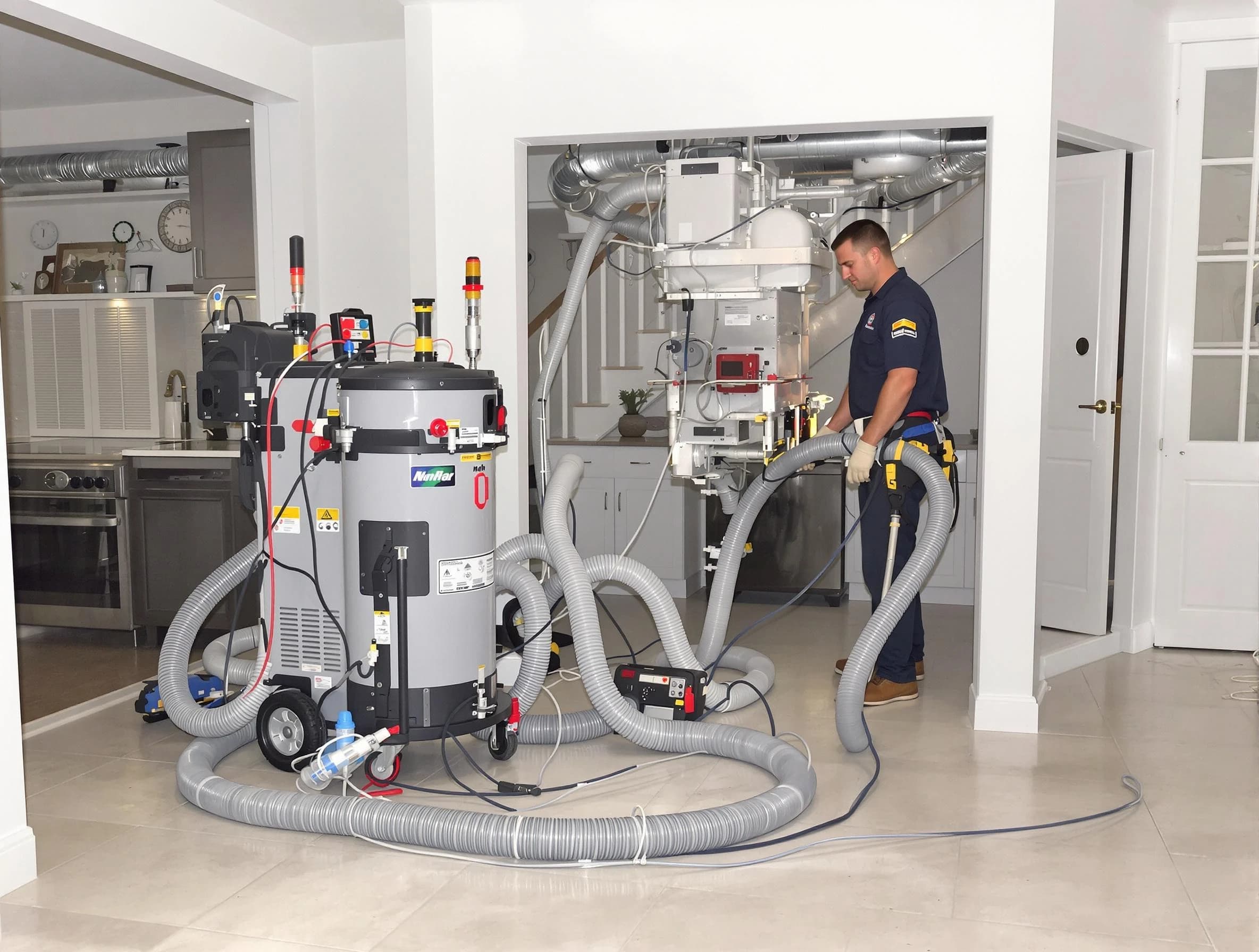 Millcreek Air Duct Cleaning technician operating negative pressure cleaning equipment for thorough duct maintenance in Millcreek