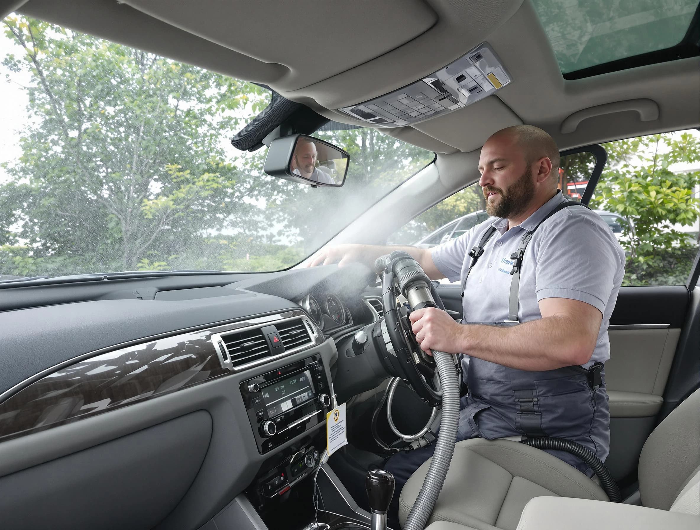 Millcreek Air Duct Cleaning specialist performing professional car duct cleaning in Millcreek