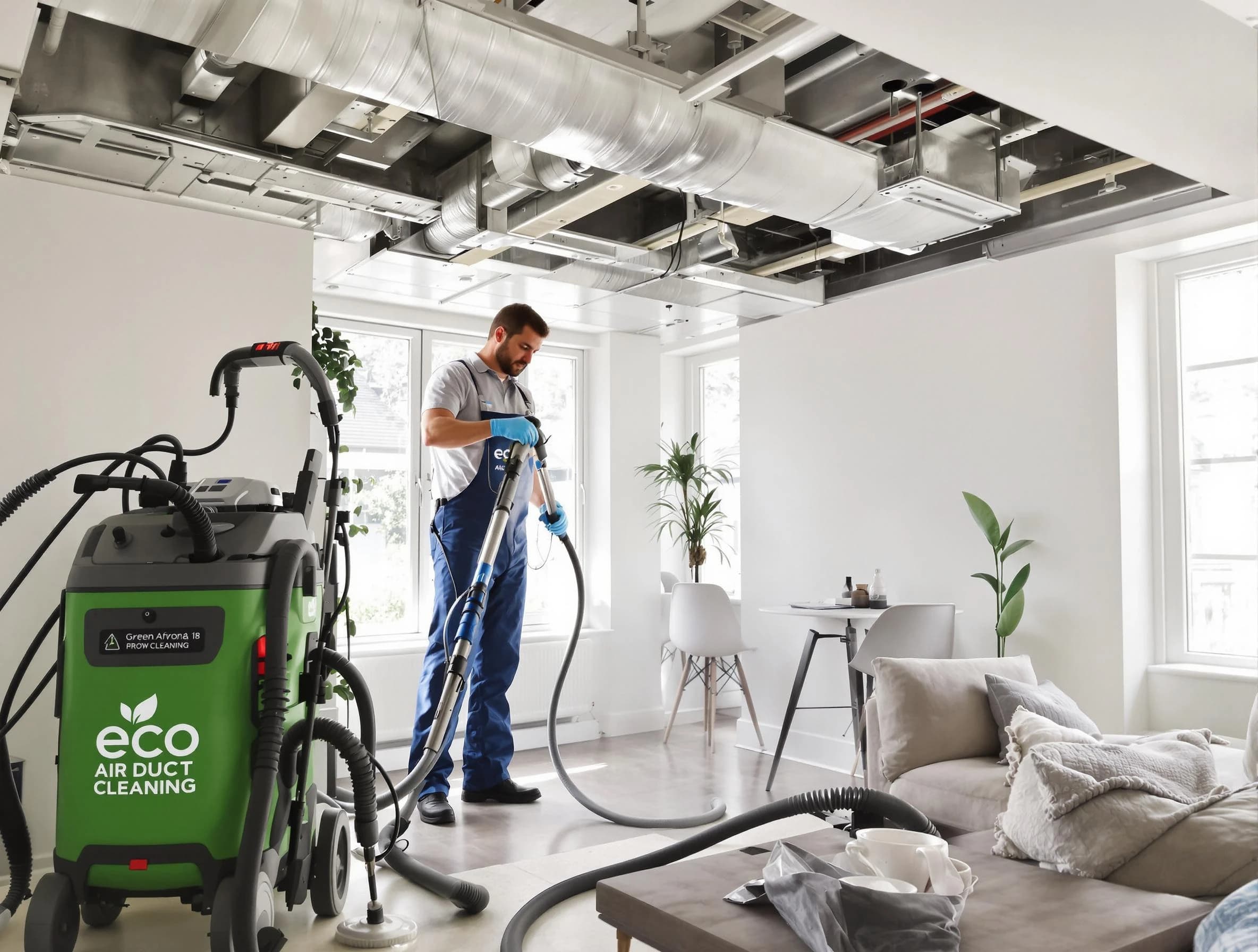 Millcreek Air Duct Cleaning technician performing eco-friendly duct cleaning using sustainable methods in Millcreek