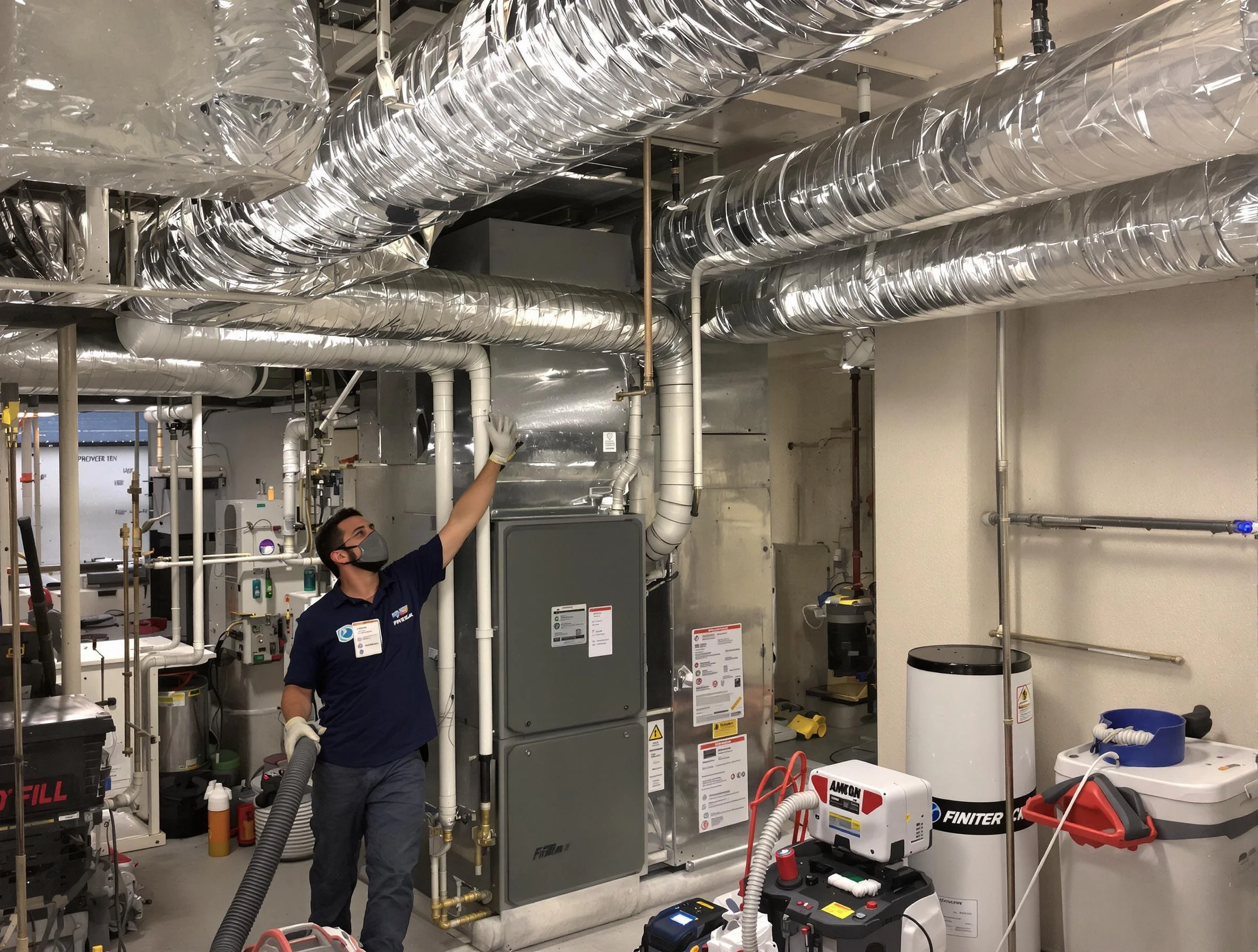 Millcreek Air Duct Cleaning specialist performing thorough furnace duct cleaning in a Millcreek residence