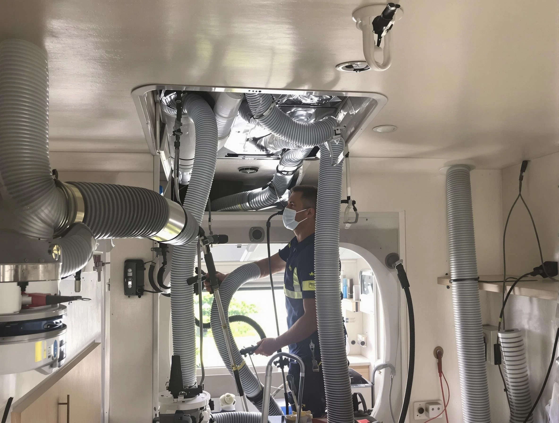 Millcreek Air Duct Cleaning specialist performing precise mobile home duct cleaning in Millcreek