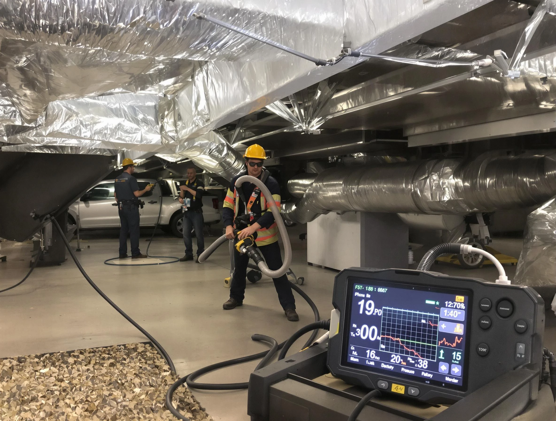 Professional negative pressure duct cleaning by Millcreek Air Duct Cleaning in Millcreek